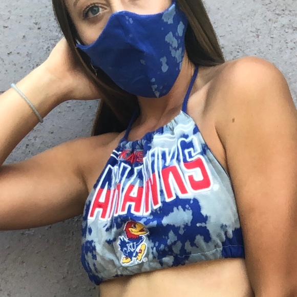 Jayhawks Crop Acid Wash Embroidered Halter - Picture 4 of 7